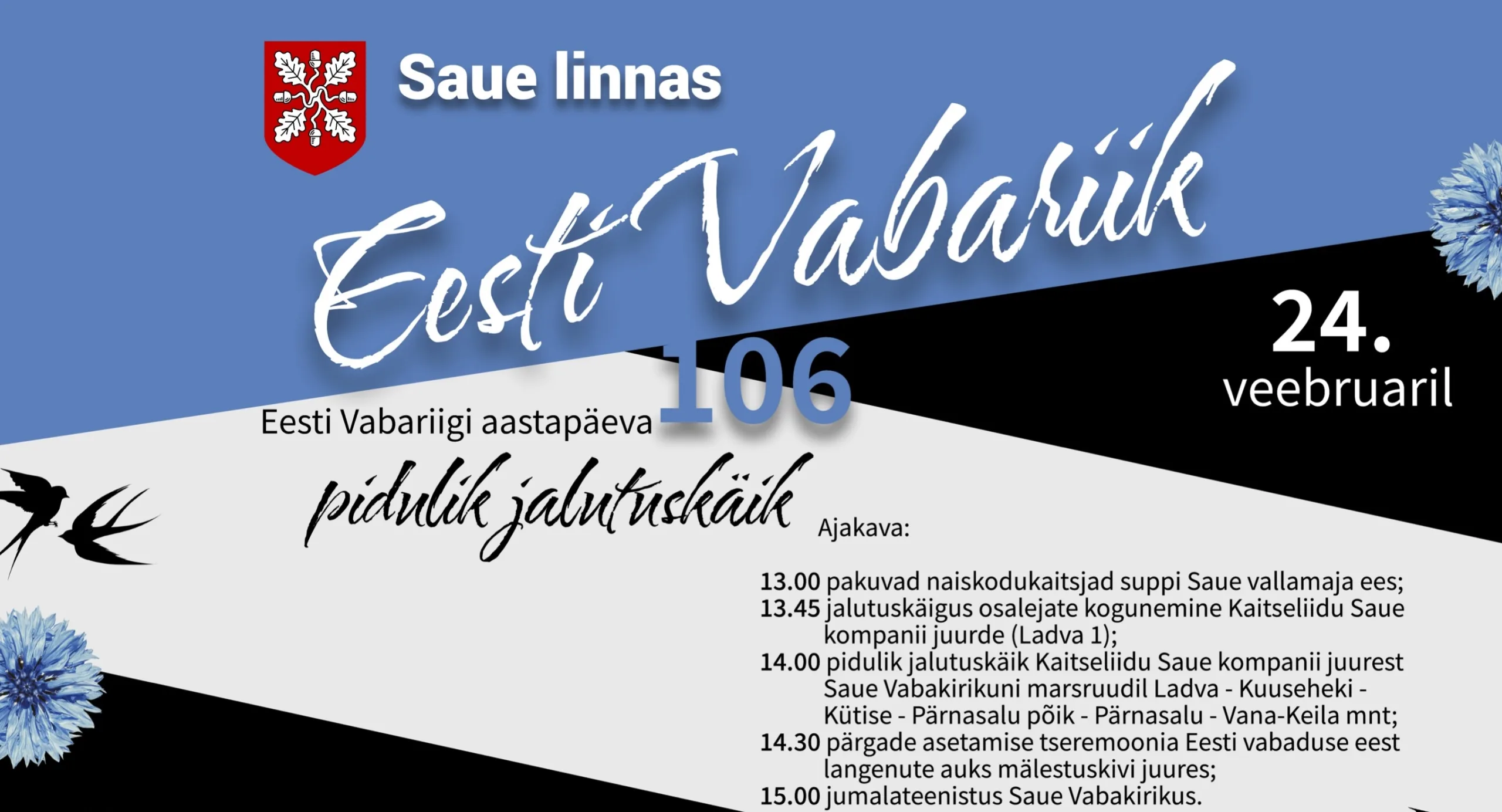 Eesti Vabariik 106: pidulik jalutuskäik Sauel